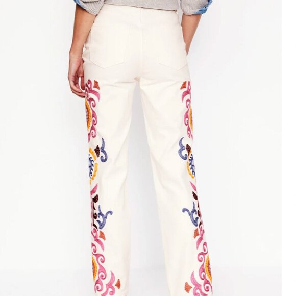 Boden Women's White Embroidered Jeans - Picture 2 of 14